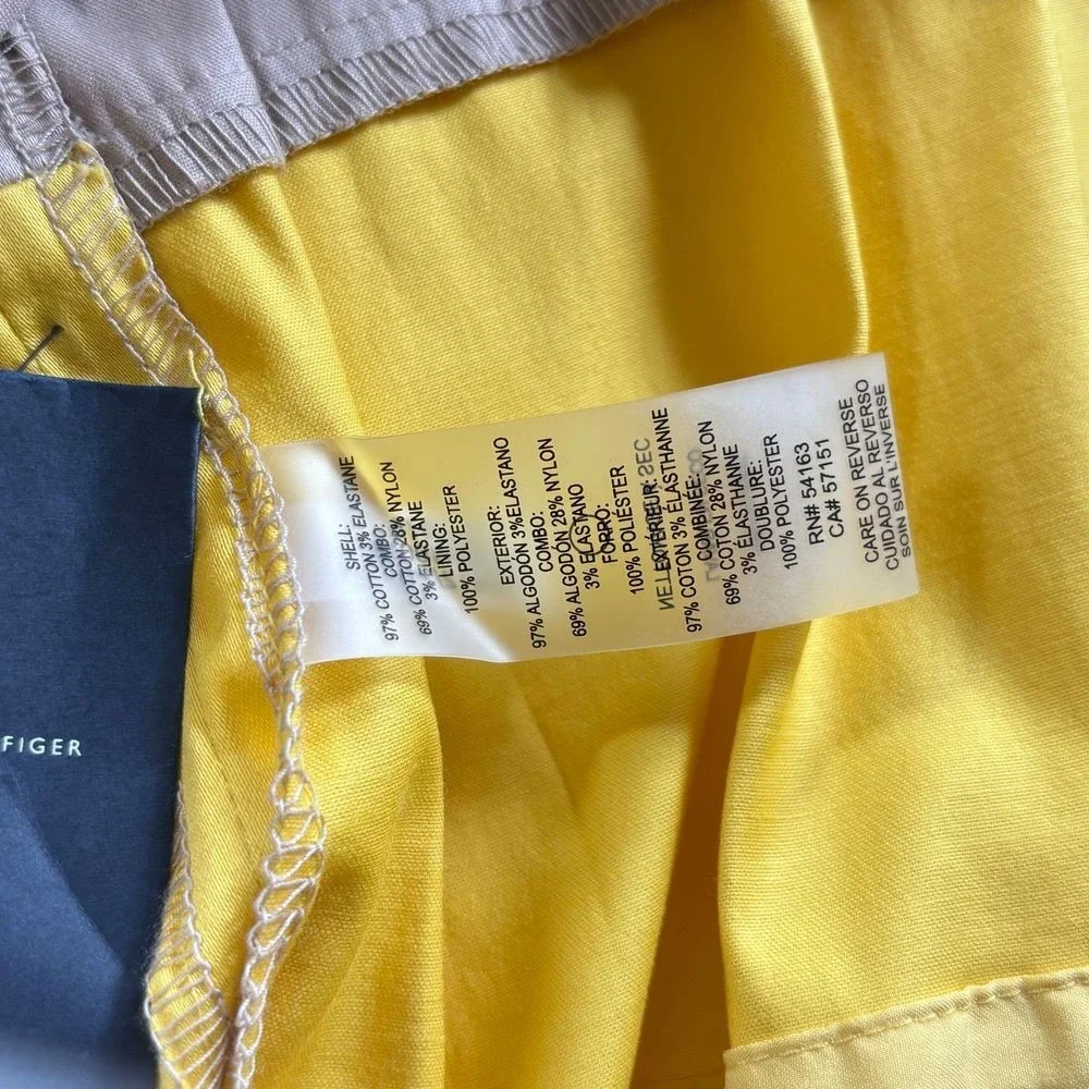 Tommy Hilfiger Dress Color Block Tie Waist Ruffle Buttons Academia Preppy 10 - Picture 9 of 12